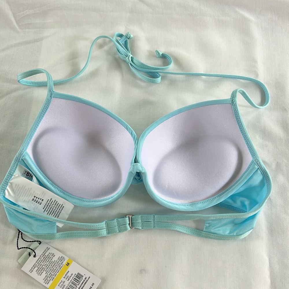 The Bikini Lab Push Up Bikini Top in Aqua Blue NWT Medium - Picture 4 of 5